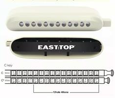 Easttop Chromatic Harmonica - Model: ET12 apart