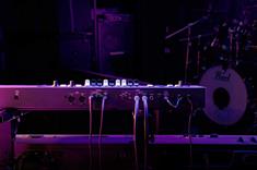 Hammond M-solo drawbar keyboard - Burgundy - stage backside