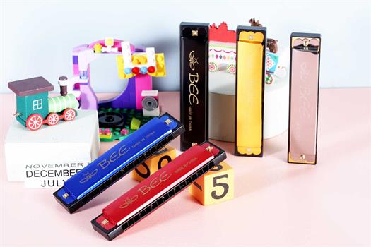 16 hole Black harmonica for children